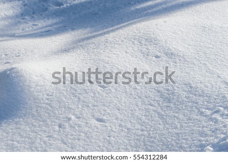 Beautiful natural snowdrift on a sunny day in the forest