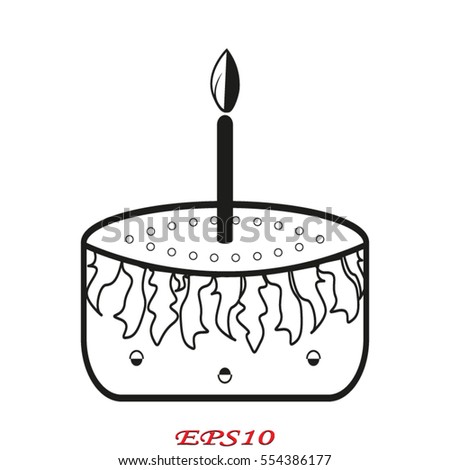cake icon, vector illustration eps10