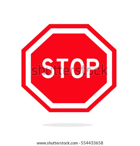 Stop sign icon. Flat sign symbol. Vector Illustration.