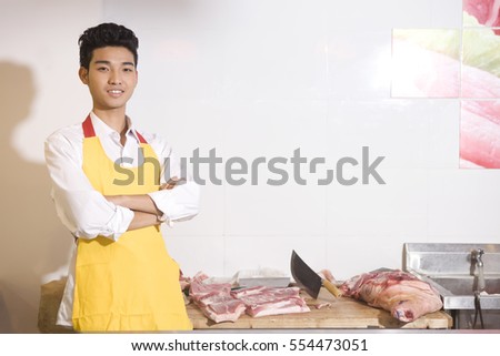 	A supermarket meat salesman	