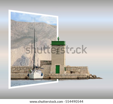 view in Baska, island krk, Croatia in out of bounds effect