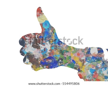 symbol with her hands, fingers, thumbs up, everything ok, up, go Royalty-Free Stock Photo #554495806