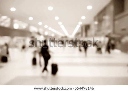 Picture blurred  for background abstract and can be illustration to article of people in international airport