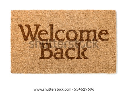 Welcome Back House Mat Isolated On A White Background.