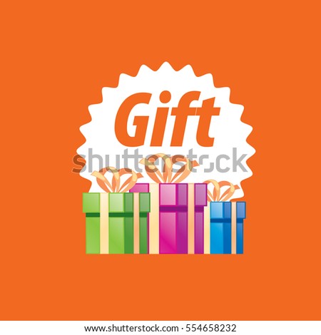 vector logo box with gifts