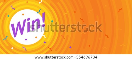 Winer sign. Congratulations win banner. Flat vector winner illustration. Victory header with lines, rounded corners. Hipster winning card. Success design. Vector conquest illustration. The first place Royalty-Free Stock Photo #554696734