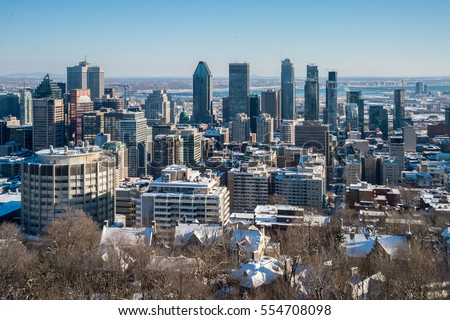 Montreal Skyline from Kondiaronk Belvedere / Mont-Royal in Winter (2017)