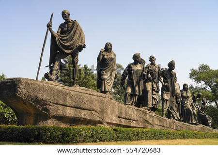 Gandhi statue in India Royalty-Free Stock Photo #554720683