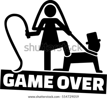 Wedding couple - game over for the man Royalty-Free Stock Photo #554729059