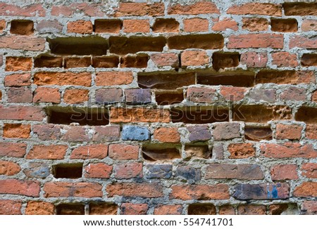 Background of old vintage brick wall building