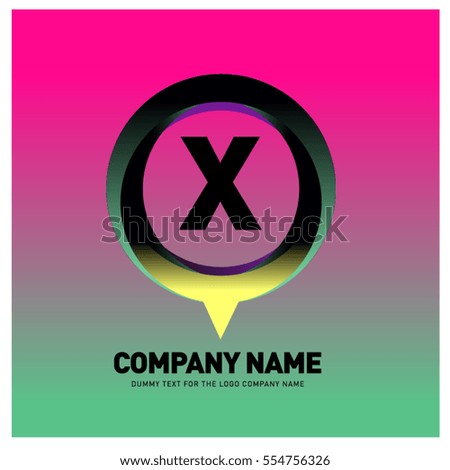 Alphabet letter colorful logo in the circle. Vector design template elements for your application or company identity.
