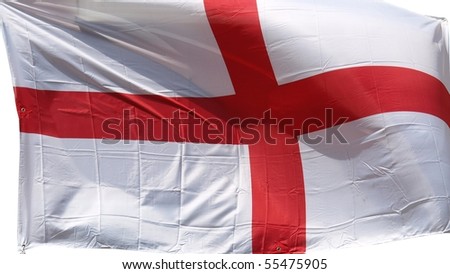English flag of England, United Kingdom (UK) - isolated over white background
