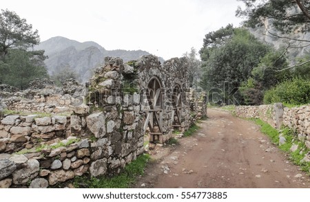 Olympos ancient city ruins in Turkey. Asia Minor