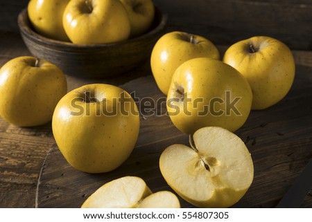 Raw Yellow Organic Opal Apples Ready to Eat