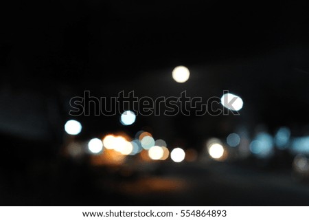 "Bokeh background" is lights shape at night. Colorful night light in a small village.
