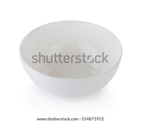 white ceramics bowl isolated on white background Royalty-Free Stock Photo #554871952