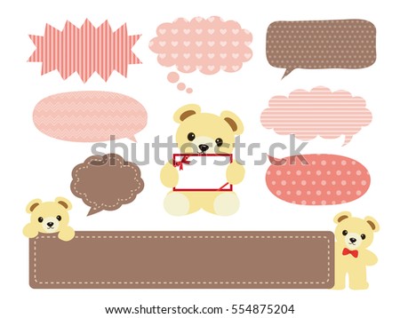 Speech bubbles set of teddy bear