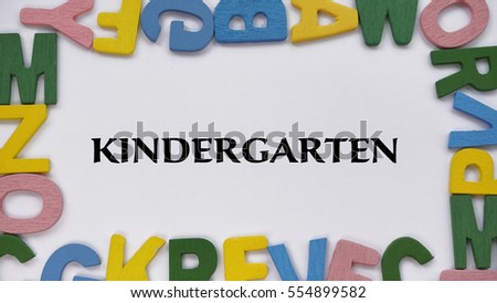 Colorful Wording random position isolated on a white background for a pre school, primary school, secondary school and university.
