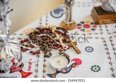 Cross On The Wooden Table