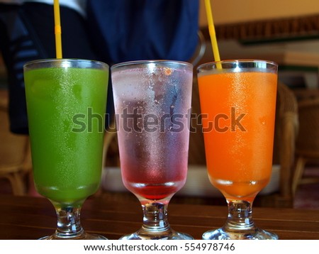 cold non-alcoholic mixed cocktails
