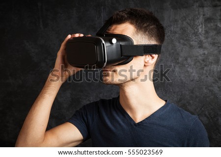 Man using VR goggles