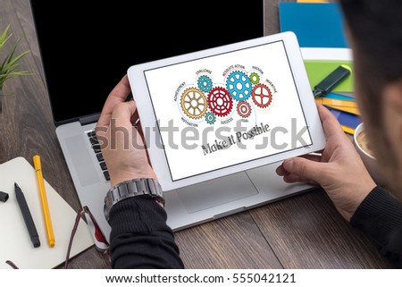 Gears and Make it Possible Mechanism on Tablet Screen