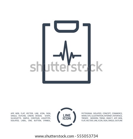 cardiogram isolated minimal icon. heart graph line vector icon for websites and mobile minimalistic flat design. Royalty-Free Stock Photo #555053734