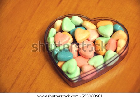 Colorful Valentines Day background with hearts