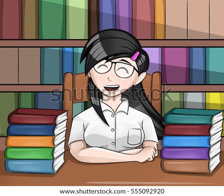 Girl at the Library
