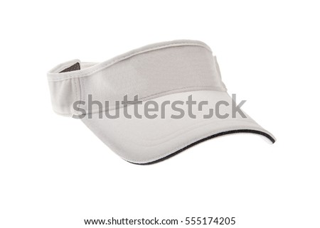 White golf visor for man or woman on white background Royalty-Free Stock Photo #555174205