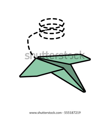 paper plane freedom play line dotted vector illustration eps 10