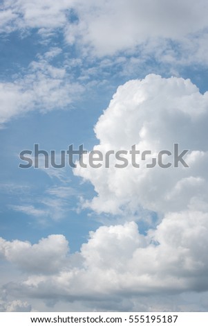 soft focus of a clouded blue sky