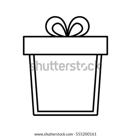 gift box ribbon anniversary party linear vector illustration eps 10
