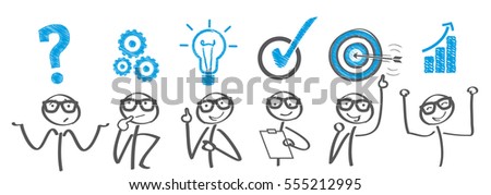 Brainstorming. Businessman solving a problem Royalty-Free Stock Photo #555212995