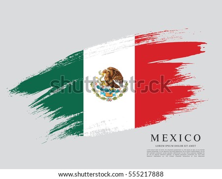 Flag of Mexico, brush stroke background Royalty-Free Stock Photo #555217888