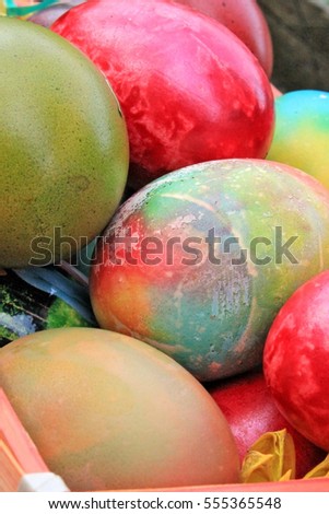 Easter eggs close up