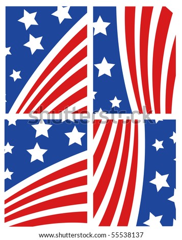 Vector American Flag Set