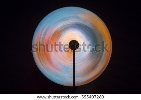 Illuminated globe from inside spinning, colourful earth globe

