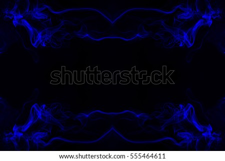 Abstract blue smoke black space as background