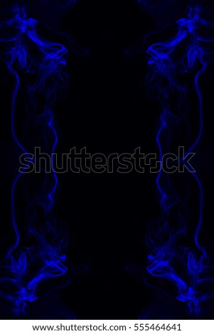 Abstract blue smoke black space as background