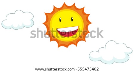 Happy face on the sun illustration