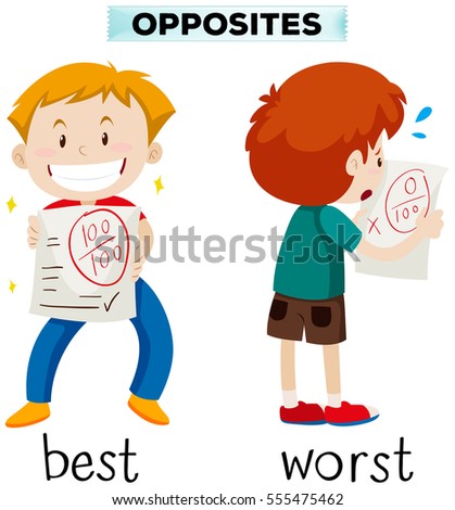 Opposite words for best and worst illustration