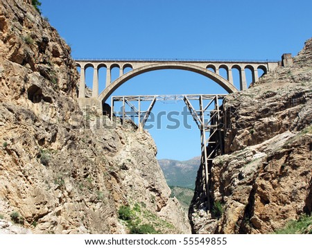 Veresk bridge 
(strategic famous railway bridge in Iran that during World War II  called the bridge of victory). Royalty-Free Stock Photo #55549855
