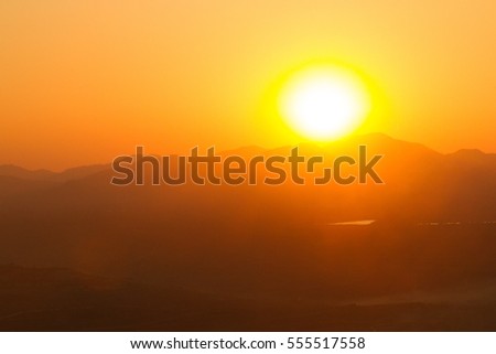 background of sunset over the hills