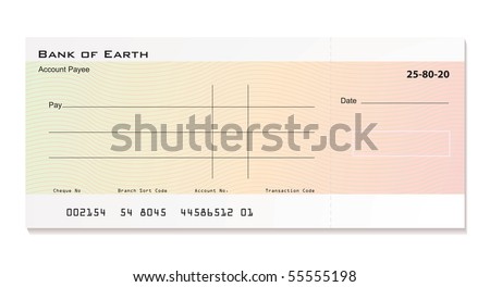 Illustrated bank cheque with room for your own details Royalty-Free Stock Photo #55555198