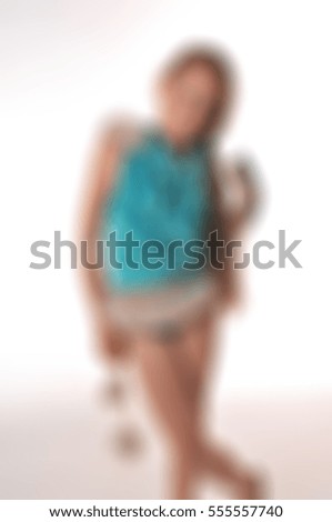 Little girl dancer theme creative abstract blur background with bokeh effect