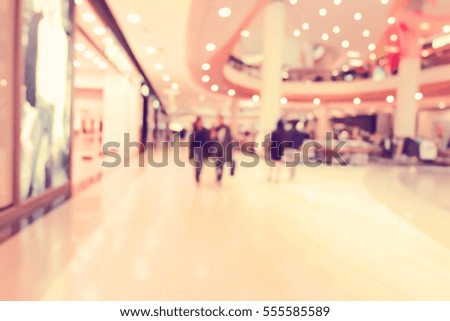 Abstract blur shopping mall interior and retail store for background
