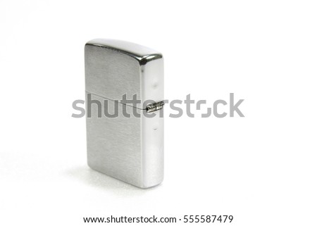 Silver lighter on with background.
