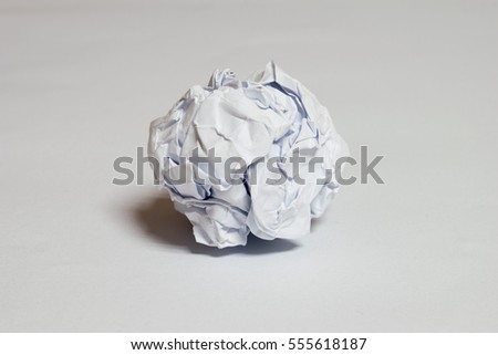 A piece of white crumpled up paper