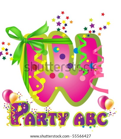 Decorative party letter with sample text for design